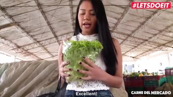 LETSDOEIT - Amateur Busty Colombian Is Seduced at The Market